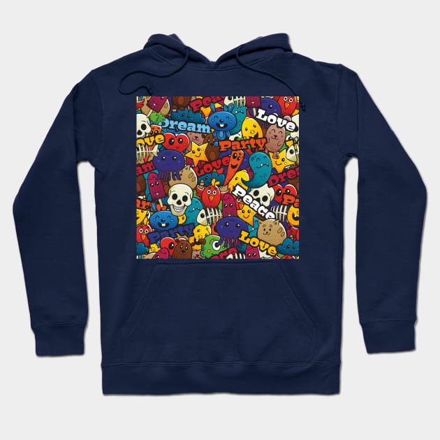 Kids Cartoon Monsters Hoodie by Choulous79